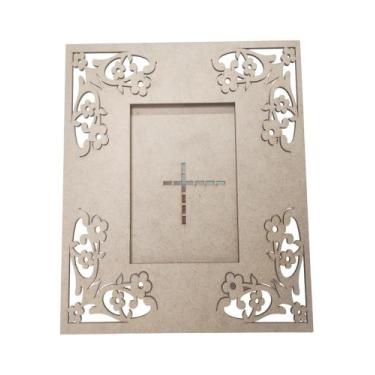 Imagem de Kit 10 Porta Retrato Mdf Cru Foto 10X15 Decoração Floral - Doce Arte E