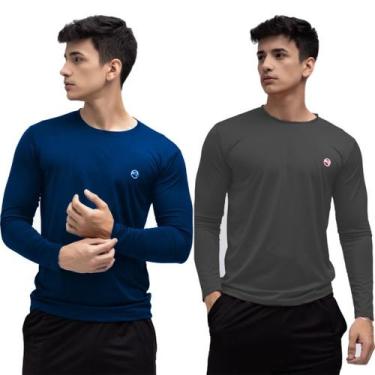 Imagem de Kit 2 Camisas Termicas Masculina Uv50+ Segunda Pele Proteção Solar - D