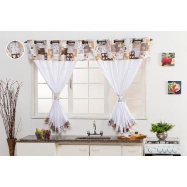Imagem de Cortina de Cozinha 2,00x1,40 Com Bando Varias Cores  - BOB SHOP BORDAD