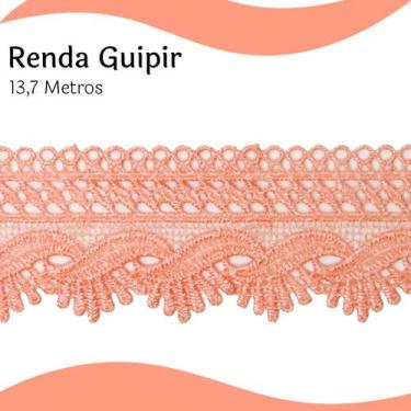 Imagem de Renda Guipír Salmão - Rolo Com 13,7 Metros - Chl589 - Nybc