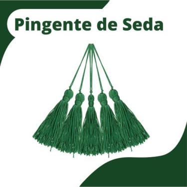 Imagem de Pingente De Seda Tassel - Franja - Verde Bandeira - Com 50 Unidades - 