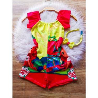 Imagem de Macacão Infantil Temático Moranguinho +Tiara - AUREA, TAMANHO UNICO 03