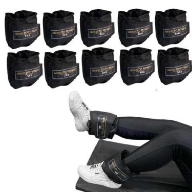 Imagem de Kit 5 Pares Caneleiras Tornozeleiras Peso Treino Academia Musculação 1