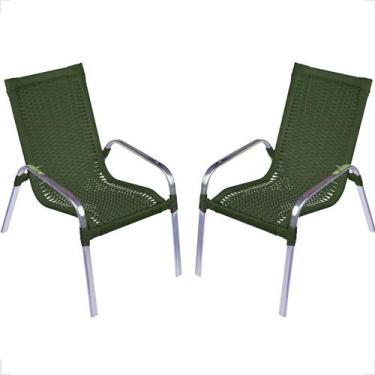 Imagem de Kit 2 Cadeiras De Alumínio Para Área Externa Fortaleza Fibra Sintética