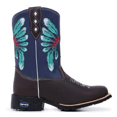 Imagem de Bota Texana Country Infantil em Couro com Zíper - Carrero Boots, 29