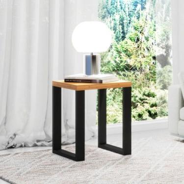 Imagem de Mesa de Canto Quadrada em MDF 44 x 55 cm F33 Freijó/Preto Dalla Costa