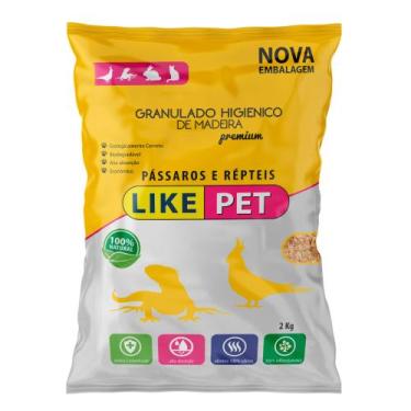 Imagem de Like Pet Pássaros e Reptéis Granulado Higiênico de Madeira 2kg - Pássa