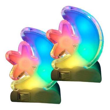 Imagem de Luz Abajur Noturna Infantil Quarto Luminária Tomada Bivolt 2 Peças - M