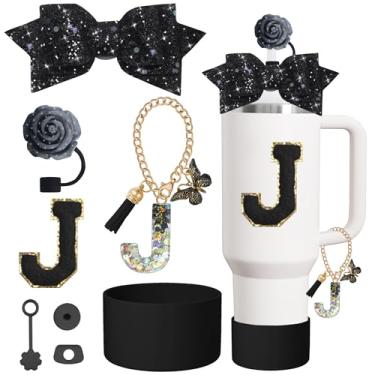 Imagem de Conjunto de 8 peças de acessórios para copo Stanley Cup 850 g 1,134 g copo com alça, incluindo tampa e bota de cobertura de palha de silicone, tampa à prova de derramamento, pingente de alça, adesivo