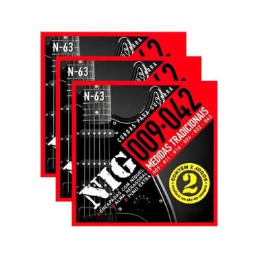 Imagem de Encordoamento Guitarra Nig N-63 .009 - 042 Kit 6 jogos PR2N63L - Rouxi