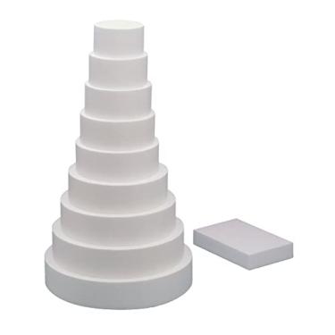 Imagem de DecoPac Ferramenta de decoração de bolo redonda de isopor 15,24 cm x 8,89 cm, 1, branca