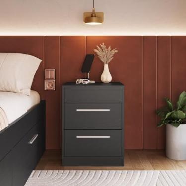 Imagem de Mesa de Cabeceira com Compartimento Oculto Lock Grafite