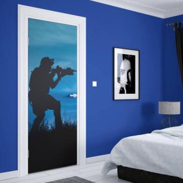 Imagem de Adesivo de Porta Soldado 01 - Império da Impressão, P - 70cm x 210cm