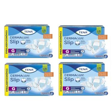 Imagem de Fralda Geriátrica/Adulto Tena Slip Dermacare - 4 Pacotes com 16 Tiras,