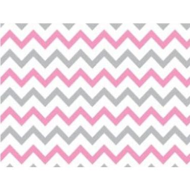 Imagem de Papel de Parede Chevron Rosa Cinza Branco Quarto Bebe Menina CH34 3MET