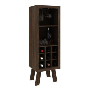 Imagem de Adega Bar 9 Garrafas 44,8x135x37,5 cm Rústico Tecnomobili