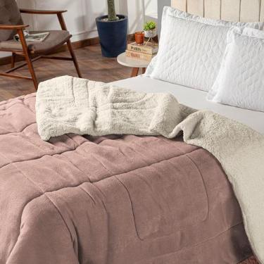 Imagem de Coberdrom Queen Edredom Sherpa Pele D Carneiro Dupla Face - Bordados Q