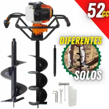 Imagem de KIT Perfurador de Solo Vulcan VPS520 2T 2,5CV com Broca 80x20cm + Broc