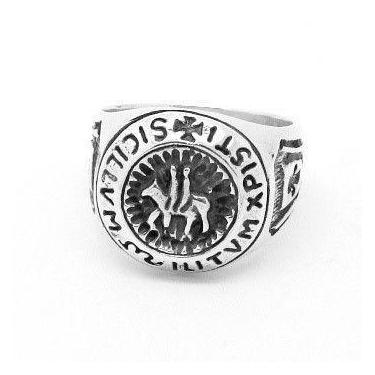 Imagem de Anel Masculino Cavalheiros Templários Prata de Lei 02725 - Usa Joias, 