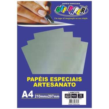 Imagem de Papel Lamicote A4 250g Prata Off Paper - 10 Folhas