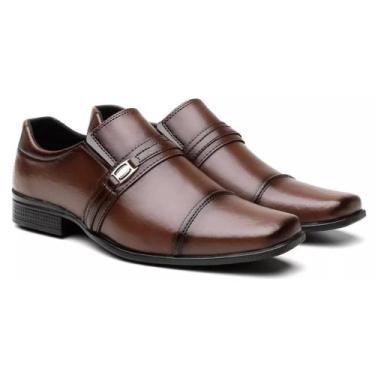 Imagem de Sapato Social Masculino Marrom Bico Quadrado Conforto - Atria Shoes, 3