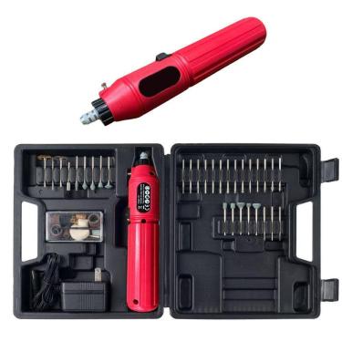 Imagem de Mini Micro Broca Retifica Eletrica 60 Peças Sem fio 3,6V