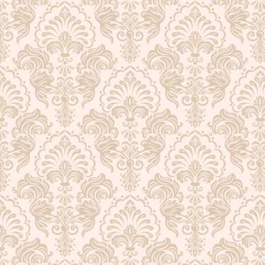 Imagem de Papel de Parede Autocolante Vinil Arabesco Mix Bege Fundo Palha - Deco