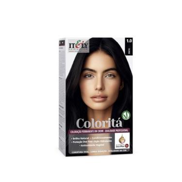 Imagem de Itely Coloração Profissional Permanente em Creme Coloritá 1.0 Preto