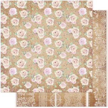Imagem de Papel Scrapbook Sd-1123 Dupla Face Rosas E Rendas 30,5x30,5cm Litoarte