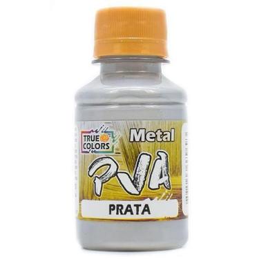 Imagem de Tinta PVA Metal True Colors 100ml - Cores Metálicas, 7991 PRATA