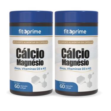 Imagem de Kit 2 Cálcio Magnésio e Zinco com Vitaminas D3 e K2 60 Cápsulas Fitopr
