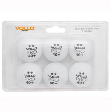 Imagem de Bola de tênis de mesa 2 estrelas kit 6 unidades  vollo, Branco