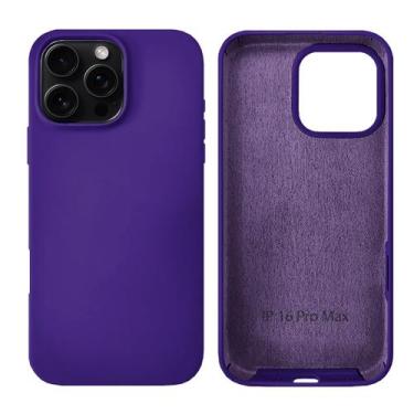 Imagem de Capinha Compatível com iPhone 16 Pro Max Silicone com interior aveluda
