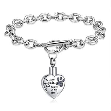 Imagem de BAOWIQI No longer by My Side,But Forever in My Heart Colar de urna de cremação esculpida para cães e gatos