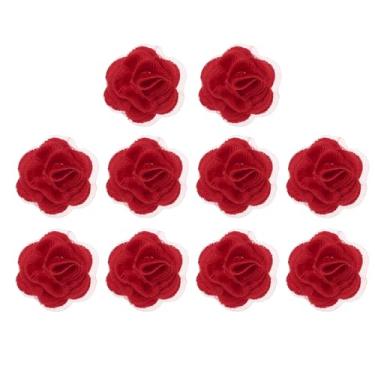 Imagem de PATIKIL 10 apliques de bordado de renda floral, bordado 3D com aplique de organza para roupas, vestido de casamento, artesanato, roupas, artesanato, vinho