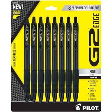 Imagem de Pilot, Canetas rolo de gel premium G2 Edge, ponta fina de 0,7 mm, preta, pacote com 8