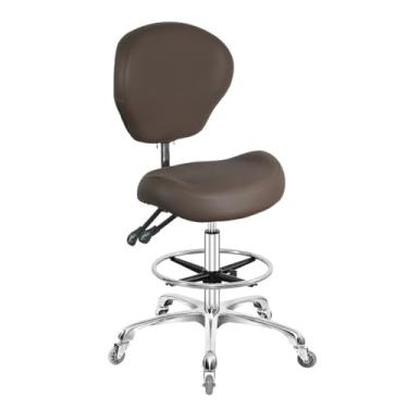 Imagem de Nazalus Cadeira de desenho giratória ajustável resistente (181 kg) cadeira de trabalho de suporte lombar para casa, mesa de estúdio, laboratório de design (café)