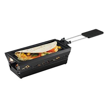 Imagem de KUHN RIKON Conjunto de grelha de mesa raclette 32237 Tea Light, aço inoxidável, preto