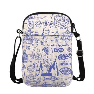 Imagem de ZJXHPO Bolsa transversal BG3 Astarion Game Messenger Bag Astarion Bolsa de ombro BG3 Gamer Carry On Bag Astarion Gift (DD CB)