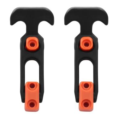 Imagem de Cionyce Travas flexíveis de borracha com alça em T, trava térmica para caixa de ferramentas, refrigerador, carrinho de golfe ou capô de máquina de engenharia (2 peças, laranja)