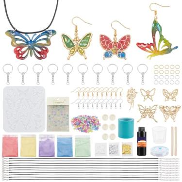 Imagem de WEBEEDY 40 conjuntos de suprimentos de resina DIY para fabricação de joias, kit de resina com pingente de bisel aberto com instruções para iniciantes, brincos, chaveiros, colar, pingente, suprimentos