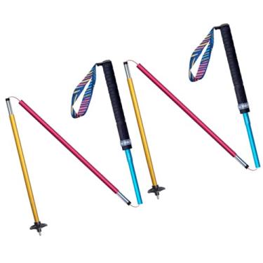 Imagem de AONIJIE Bastões de corrida para trilha, 2 peças, bastões de trekking ao ar livre, varas dobráveis de liga de alumínio, trava rápida, ultraleve para acampamento, caminhada, montagem, maratona