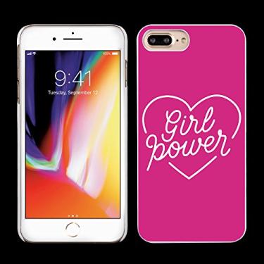 Imagem de CUBE iPhone 8 Plus/7 Plus - Capa de madeira natural de encaixe com design de coração Girl Power