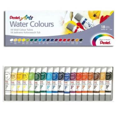 Imagem de Tinta Aquarela Pentel Arts Water Colours com 18 Cores WFRS-18, 0 AEROS