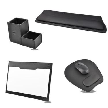 Imagem de Kit Organizador de Mesa Escritório - Vayly, Preto