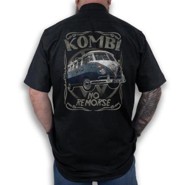 Imagem de Camisa Workshirt Preta Custom Kombi VW Old School No Remorse, EG