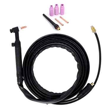 Imagem de Tocha de soldagem 4M Tig Torch Queimador a gás WP17V WP26V Acessórios de soldador de metralhadora para solda cabeça de tocha (4 m WP26V)