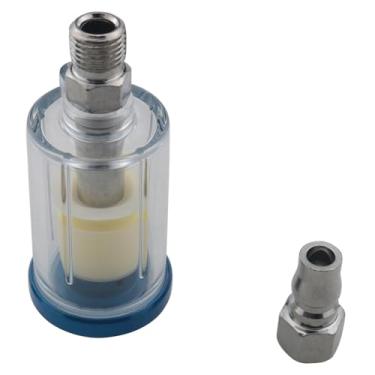 Imagem de ZCZQC 2 peças de filtro de ar para pistola fêmea com rosca de entrada/saída NPT de 1/10.2 cm, pistolas de tinta pneumáticas, pistolas de filtro de ar pequenas para mangueira de ar do compressor