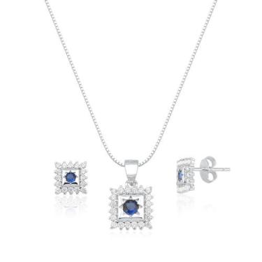 Imagem de Conjunto Colar Pingente Cravejado De Prata 925 - DR Joias