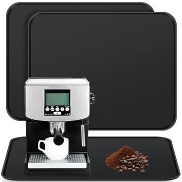 Imagem de Drydiet 2 peças de silicone para cafeteira com borda de 40 cm x 38 cm, tapete de cafeteira para bancadas, almofada de café, bandeja de café de borracha, cabe sob cafeteira, aparelho, máquinas